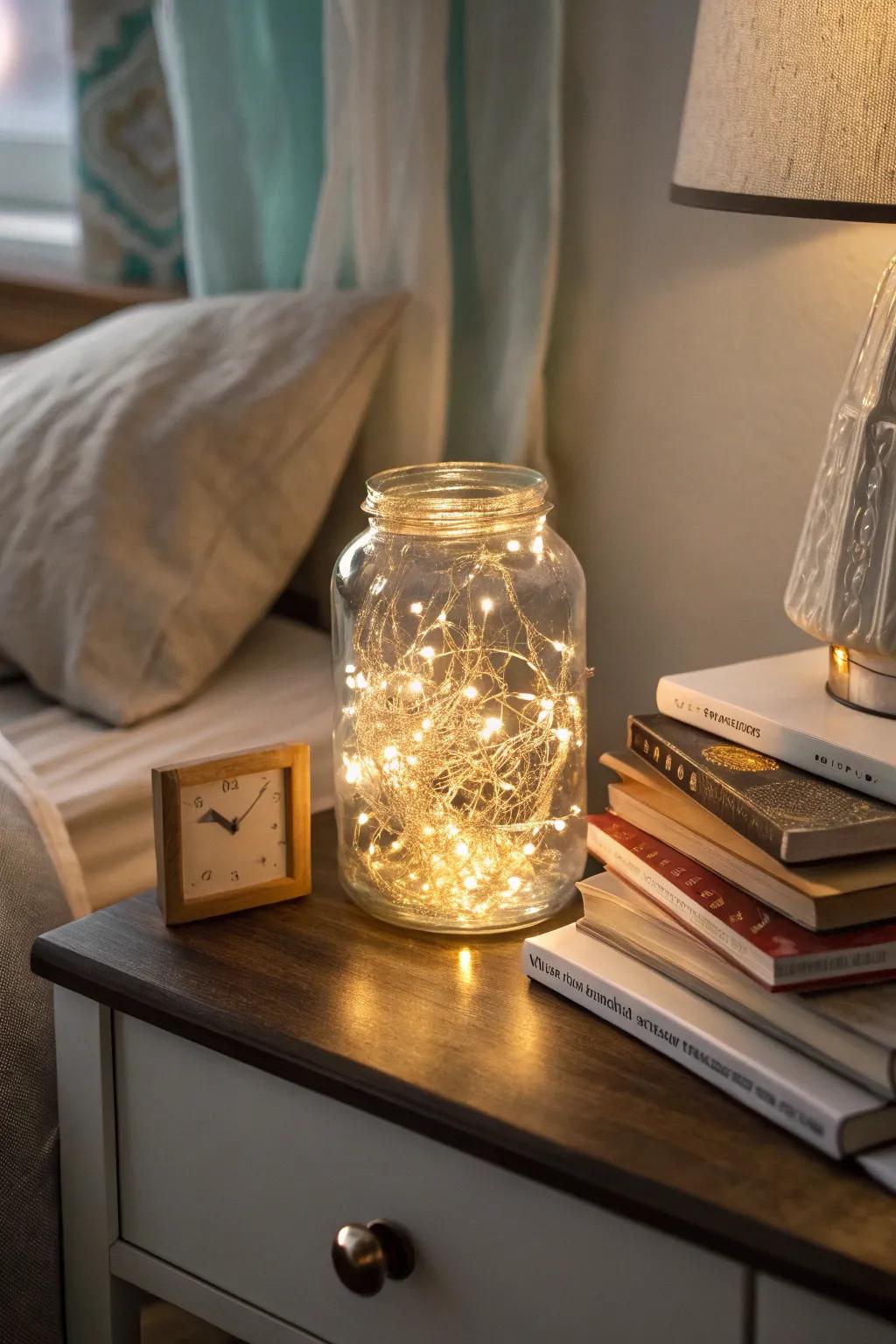 Create a gentle glow with a DIY light jar.