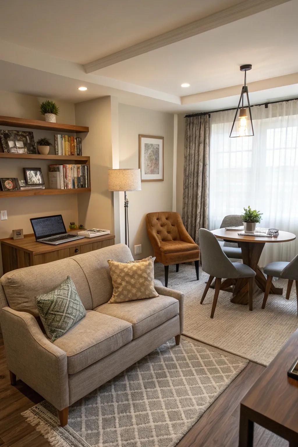 Creating spots optimizes your space for multiple uses.