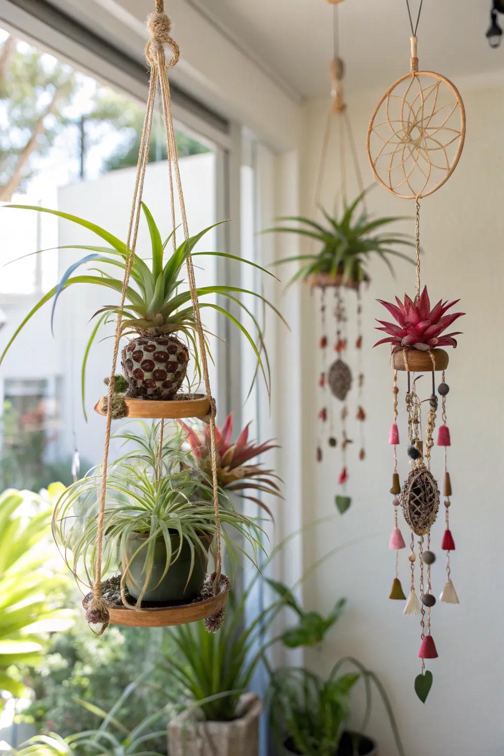 This fun air plant mobile adds movement to any space.