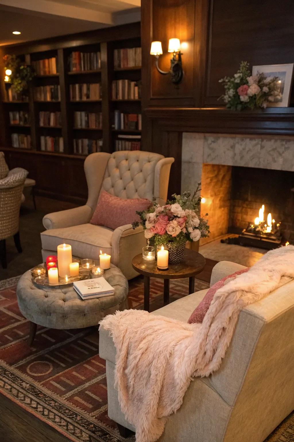 Relax in a snug lounge area.