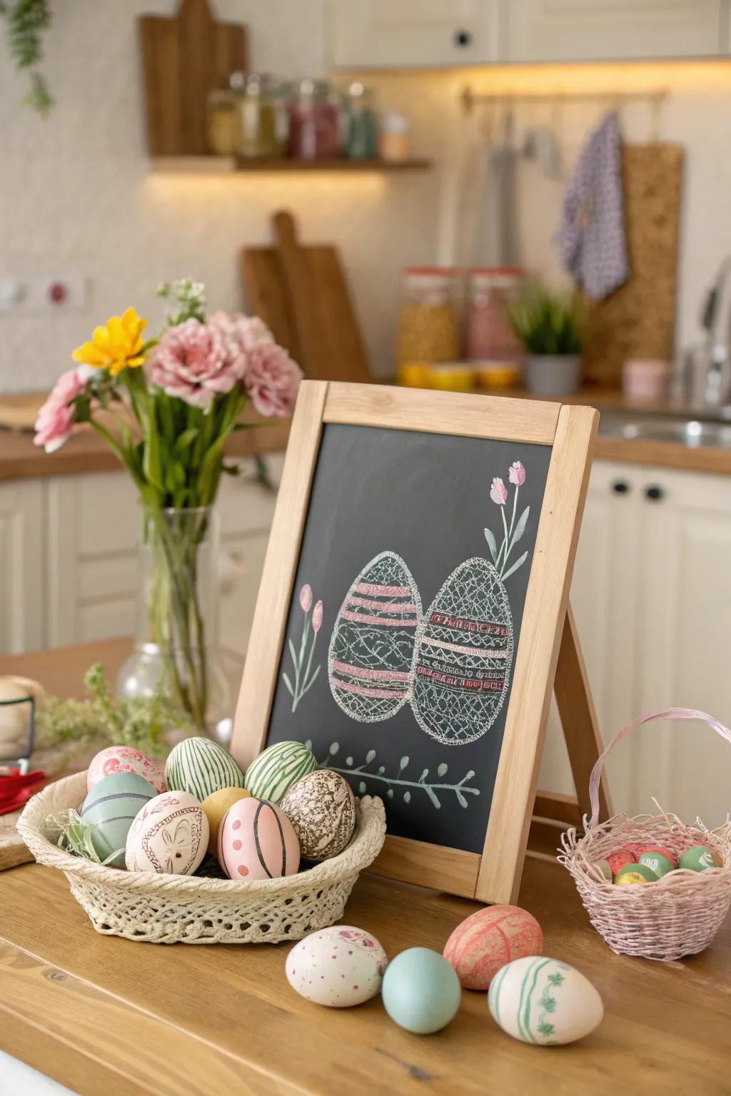 Easter eggs adorned with creative designs.