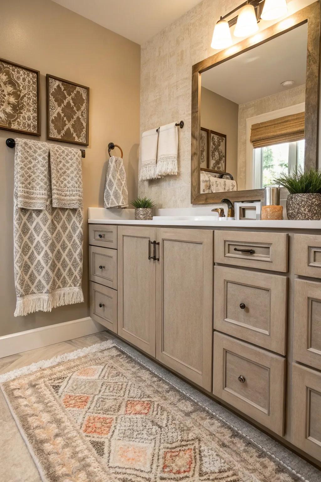 Combined neutrals add sophistication.