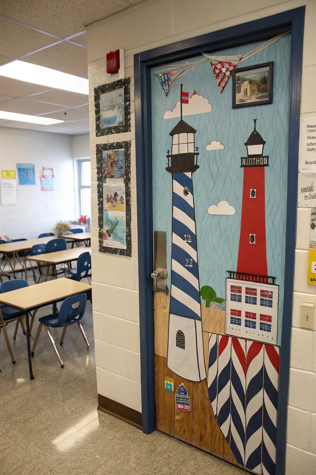Entrance around a sailor's beacon that directs educational adventures.