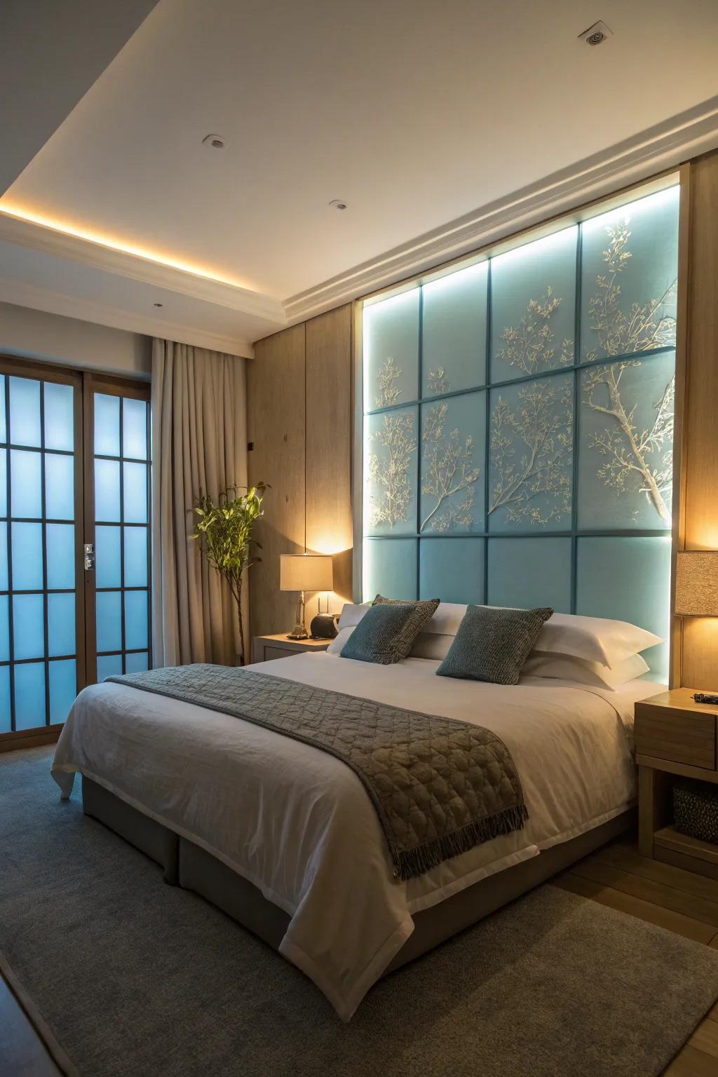 Backlit panels bring contemporary drama.