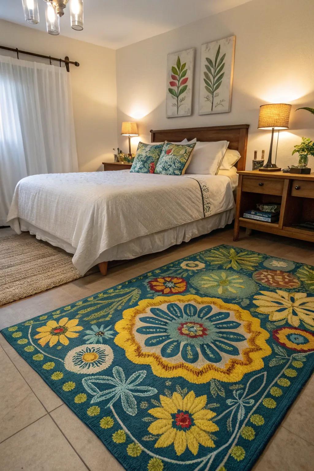 Rugs add warmth and ground spaces.