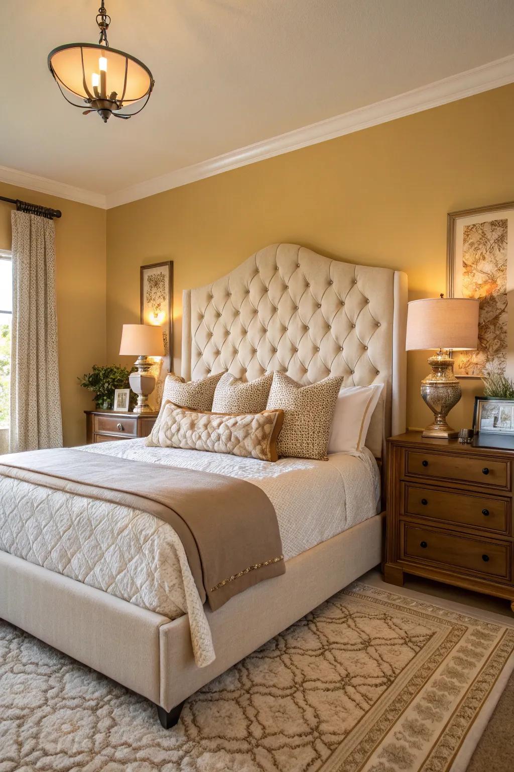A statement headboard can set your bedroom's style.
