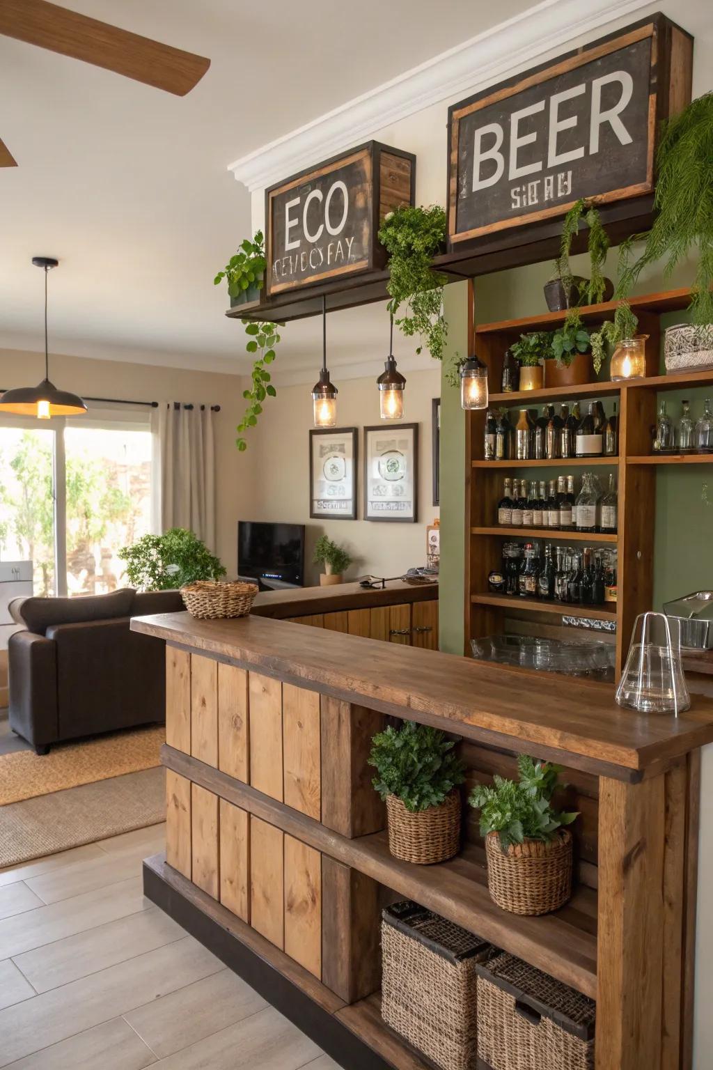 Eco-conscious ale placards deliver sustainable panache.