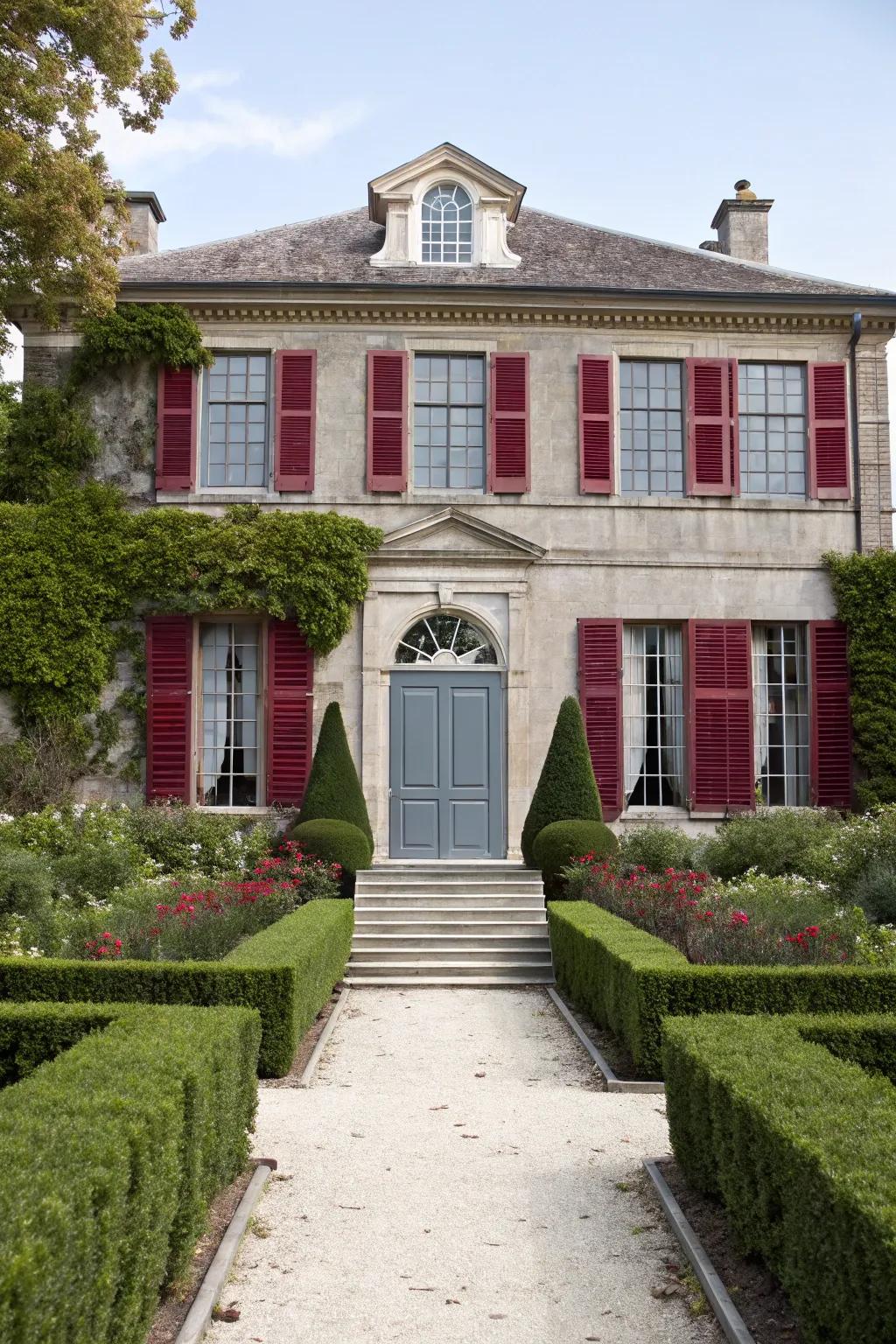 Wine and stone add a regal, sophisticated touch.