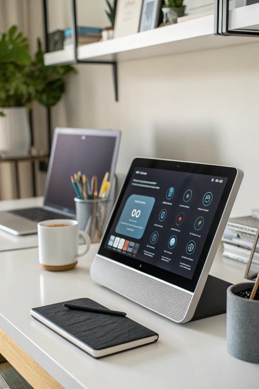 A smart home hub serves as the command center.