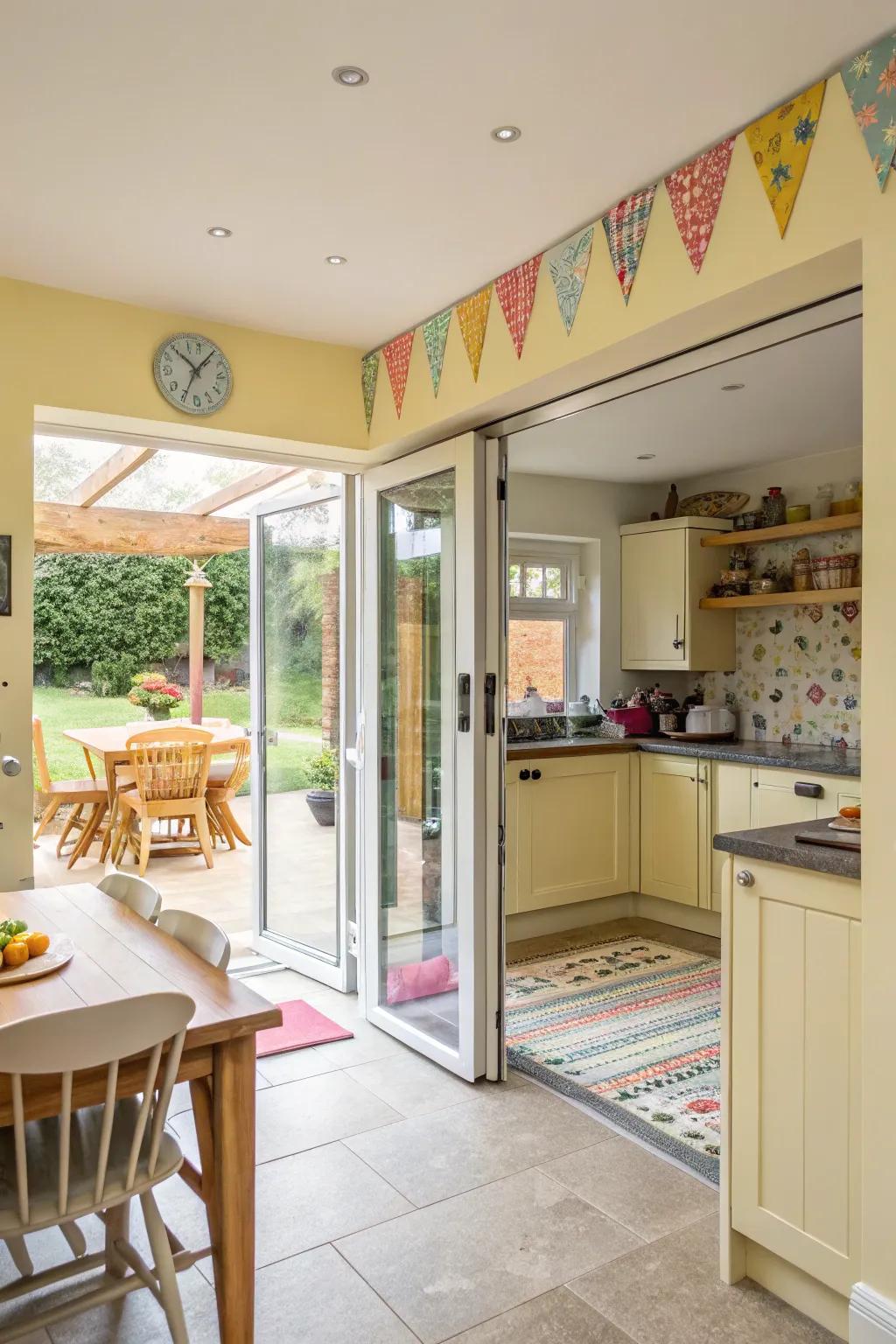 Create a safe and stylish family-friendly kitchen with bifold doors.