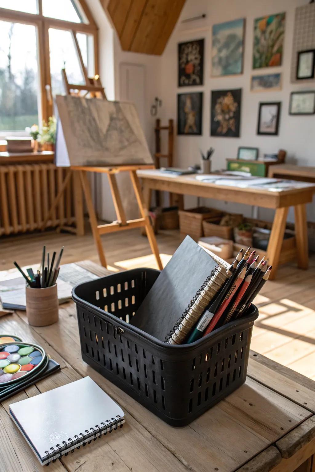 An artist's dark palette for creative monochrome expressions.