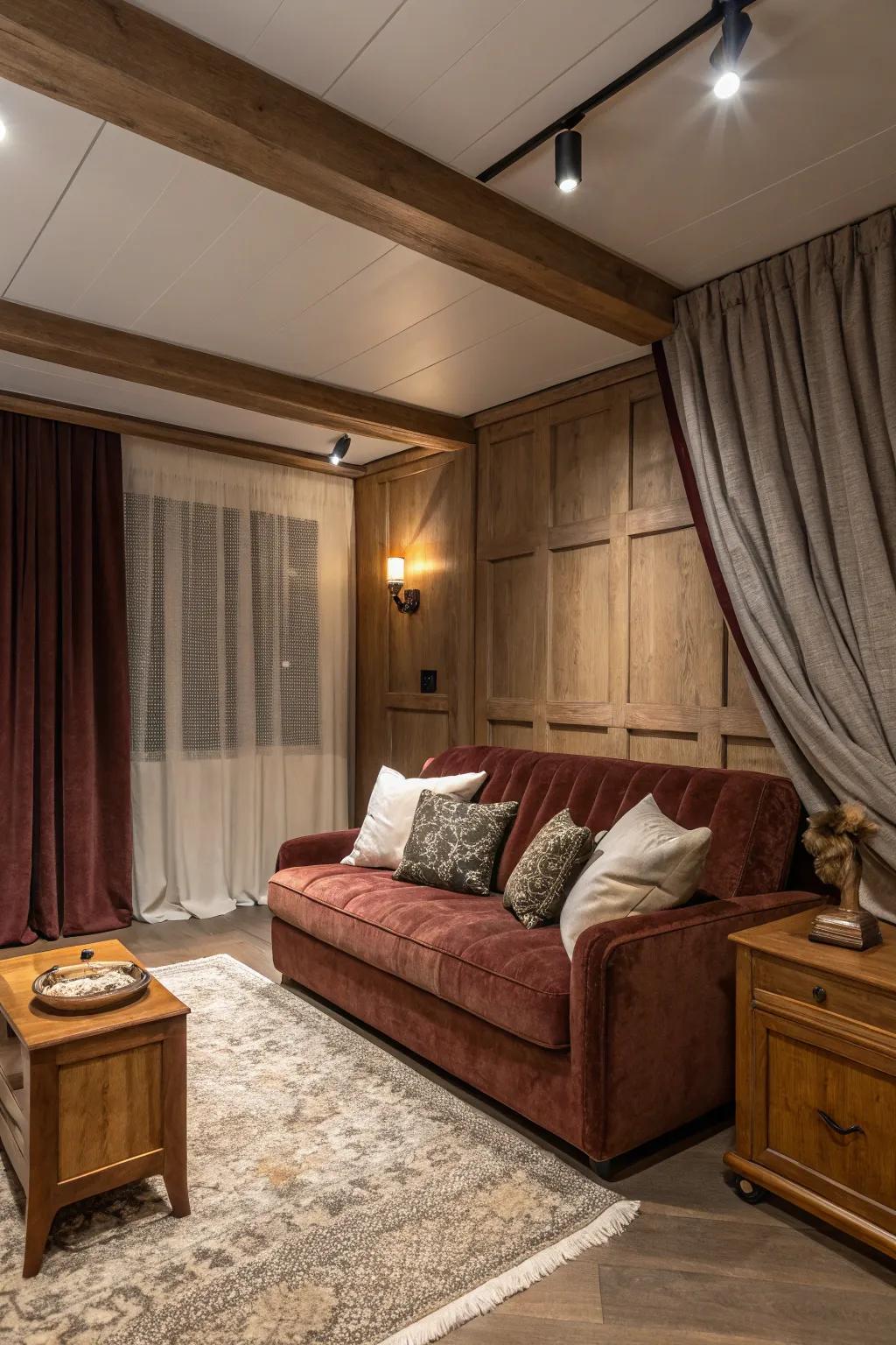 Combining textures adds warmth and dimension.