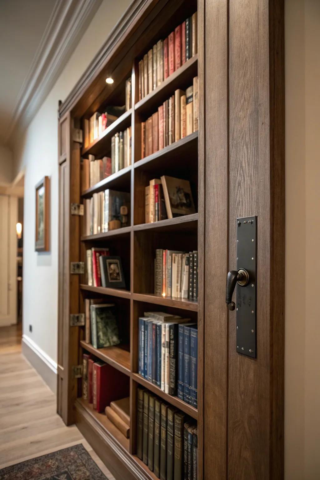 A secret door that adds an element of fun and surprise to the book room.