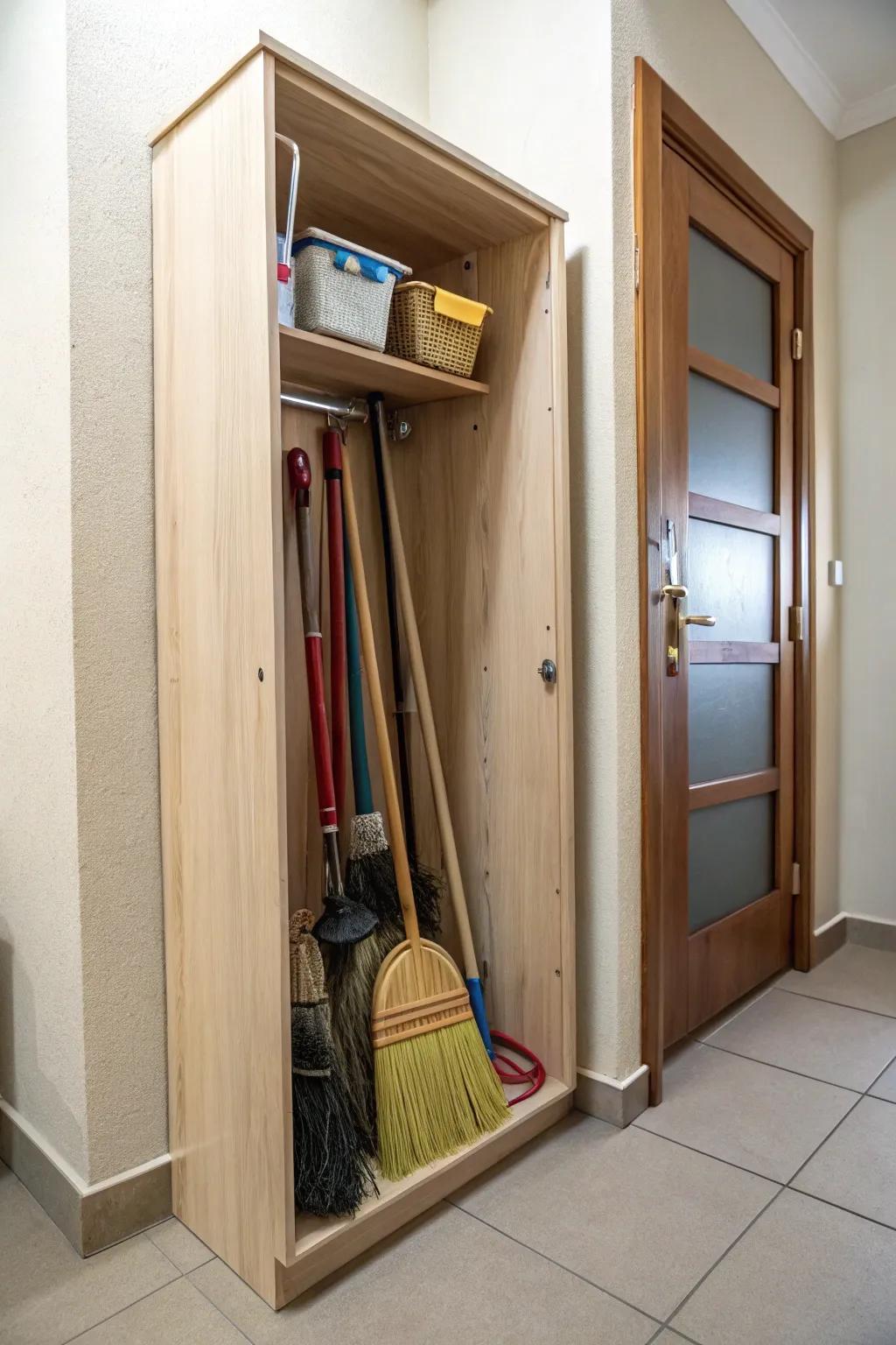 Narrow cupboards make use of tight spaces.