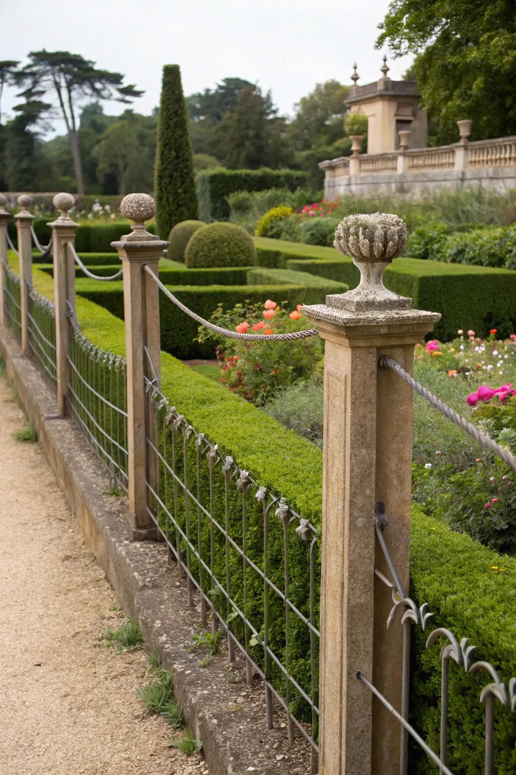 Elegant top rail enhancing a cable fence