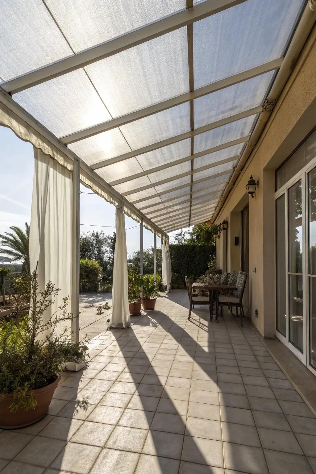 See-through panels allow a singular look at the sky.