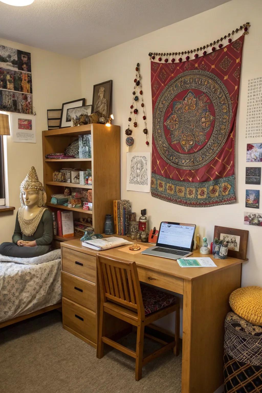 A cultural spot adds personal meaning to your dorm.