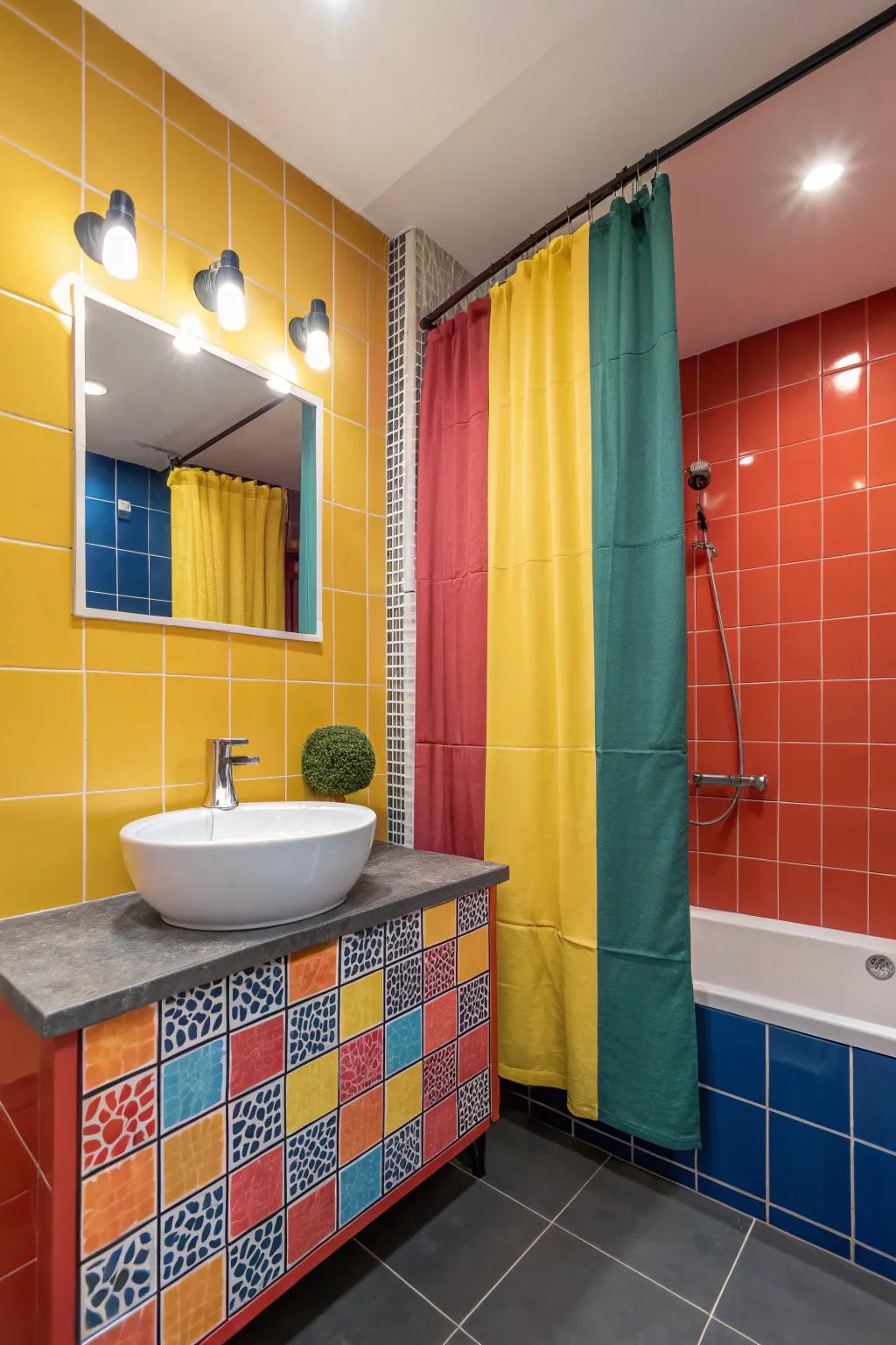 Creative use of color in corners adds vibrancy and style.