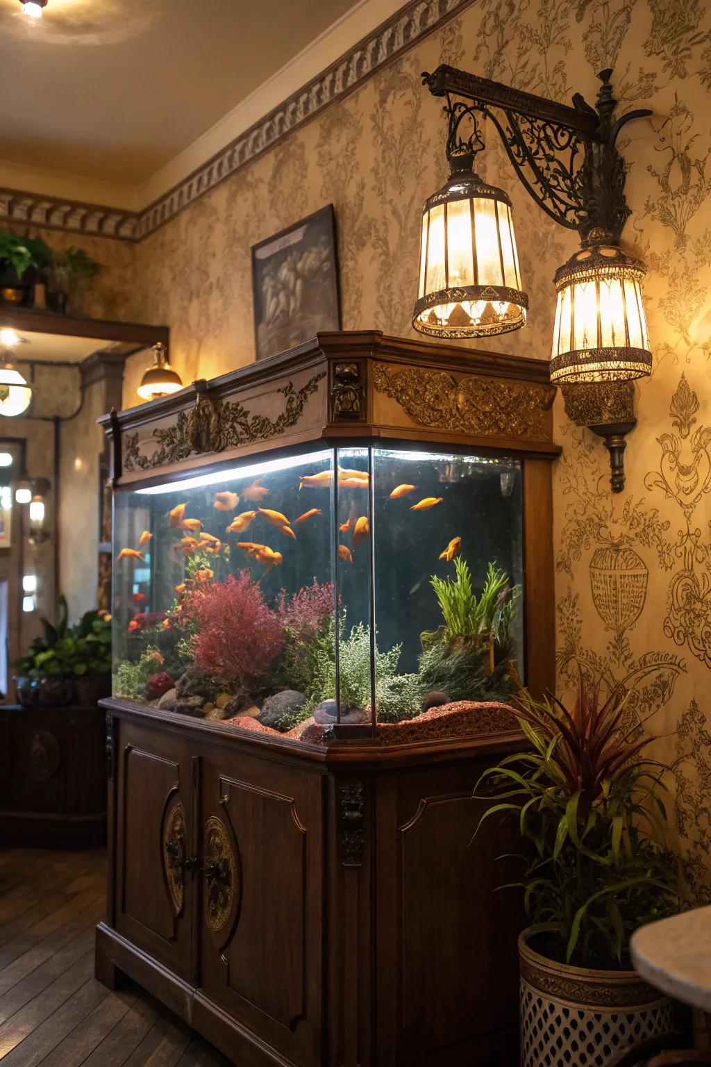 Classic touches add charm and character to your fish tank.