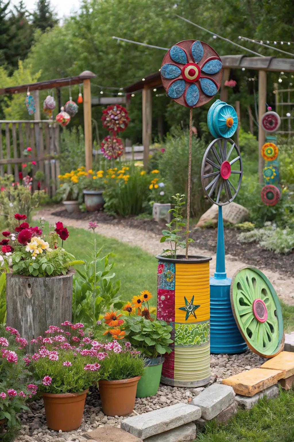 DIY garden art adds a fun splash and personality to any space.