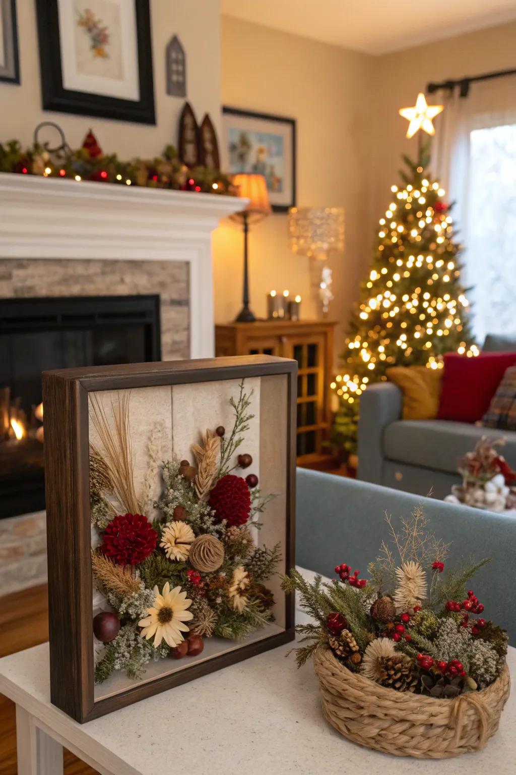 Add holiday cheer with a festive dried flower memory box.