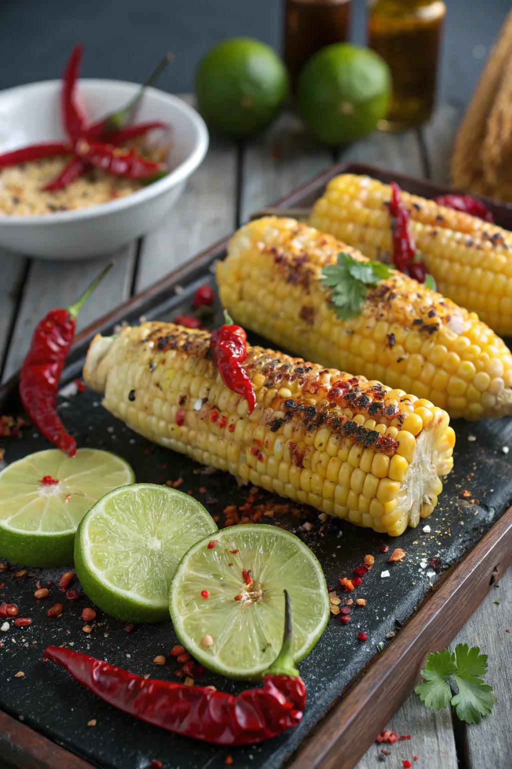 Spice corn is good for heat.