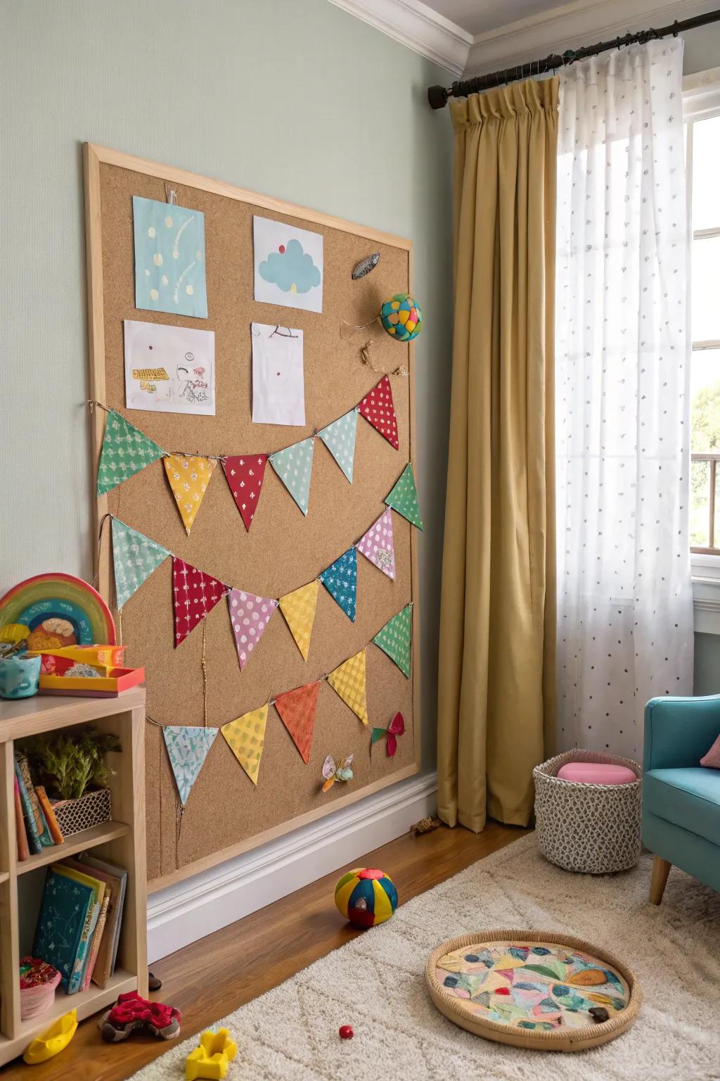 Soar high through a kite-themed display board.