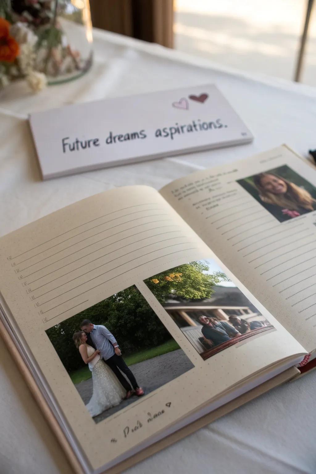 Future dreams and aspirations add hope to an engagement memory album.