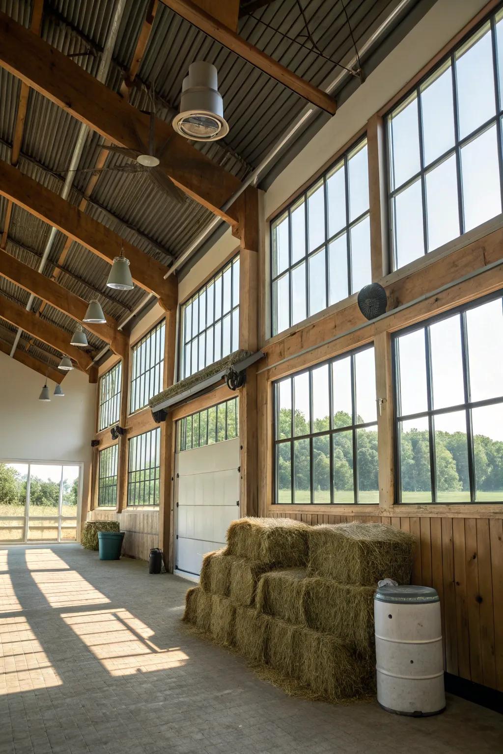Proper ventilation maintains a healthy feed room environment.
