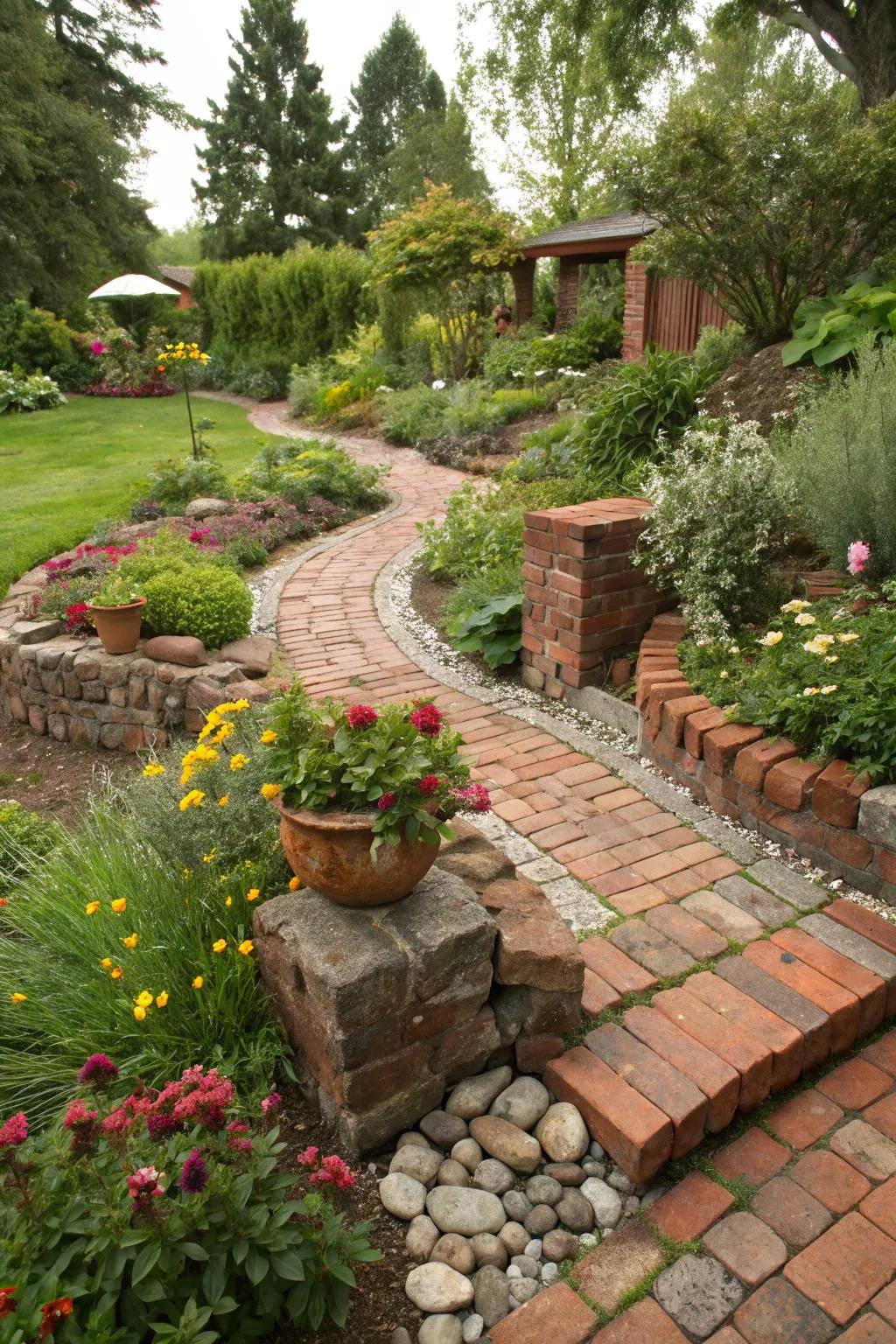 Repurposing materials adds a distinctive and lasting touch to gardens.