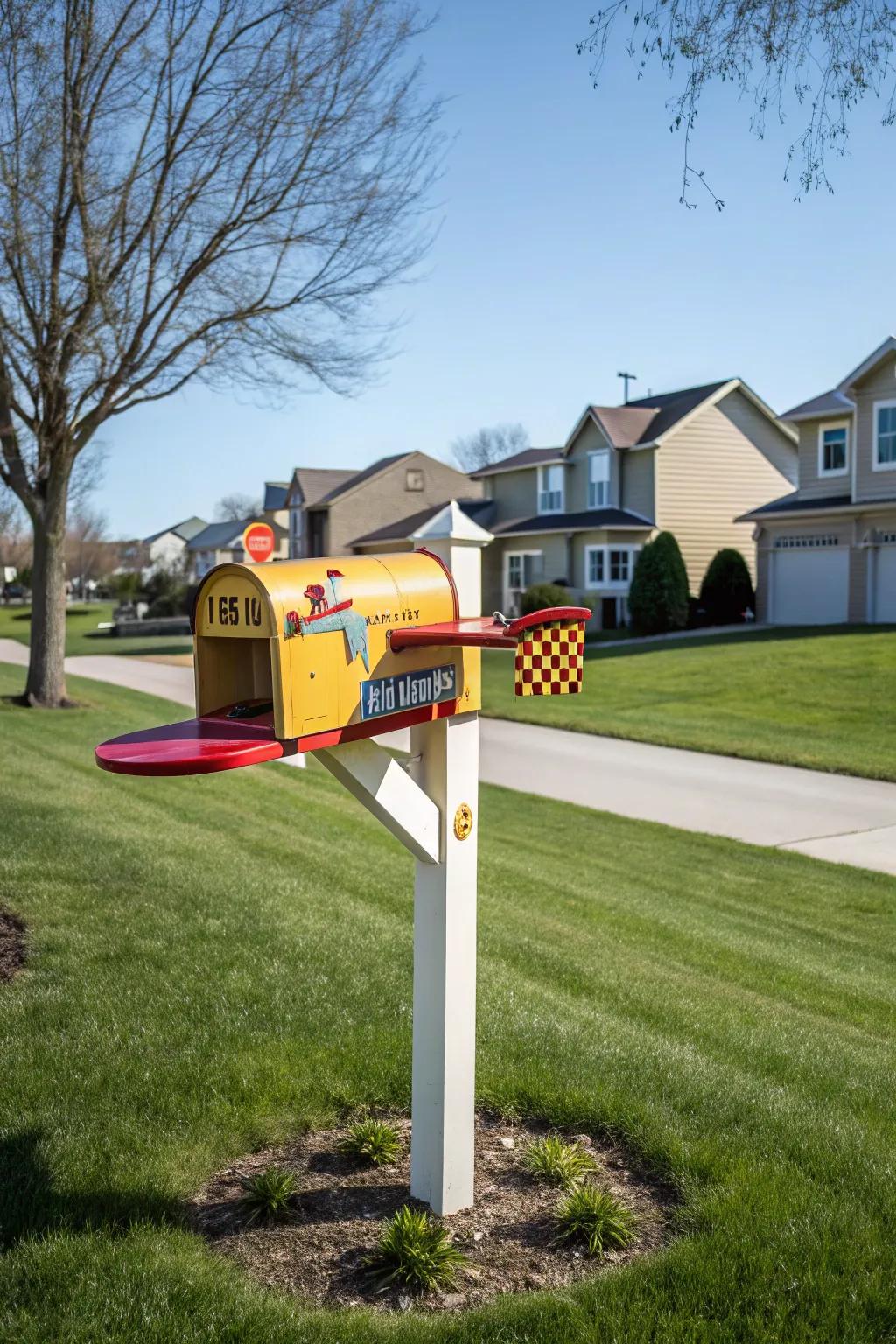 A flying machine letterbox that's primed for liftoff with style.