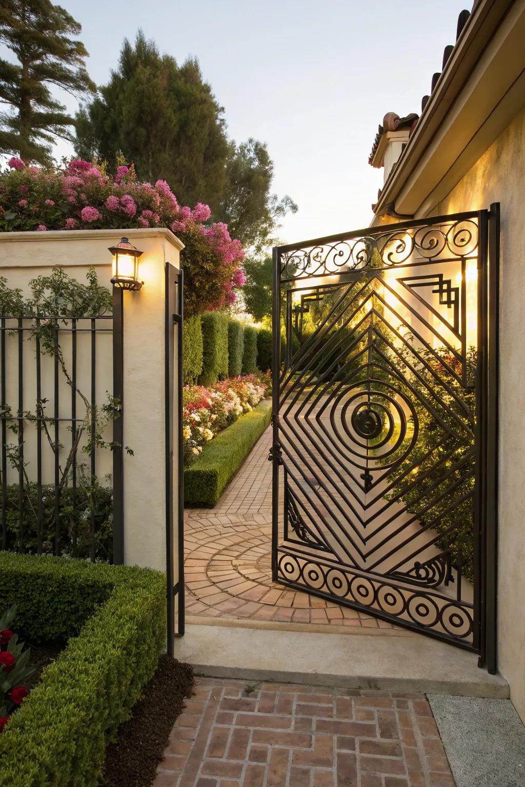 A gate with optical illusion.