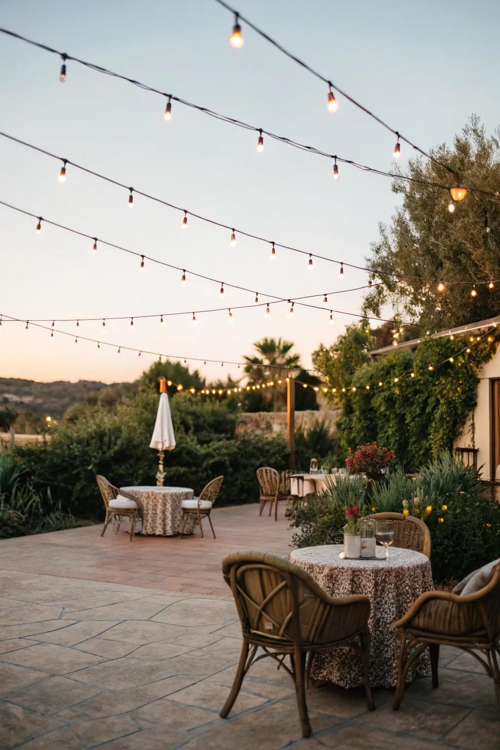 An outdoor speakeasy offers a charming escape under the stars.