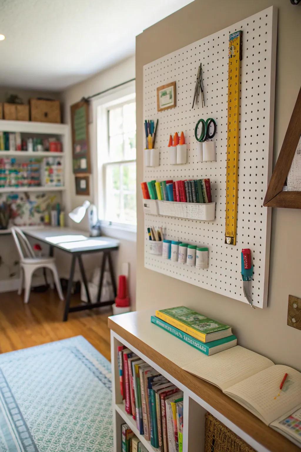 DIY pegboards offer a creative and customizable organization solution.