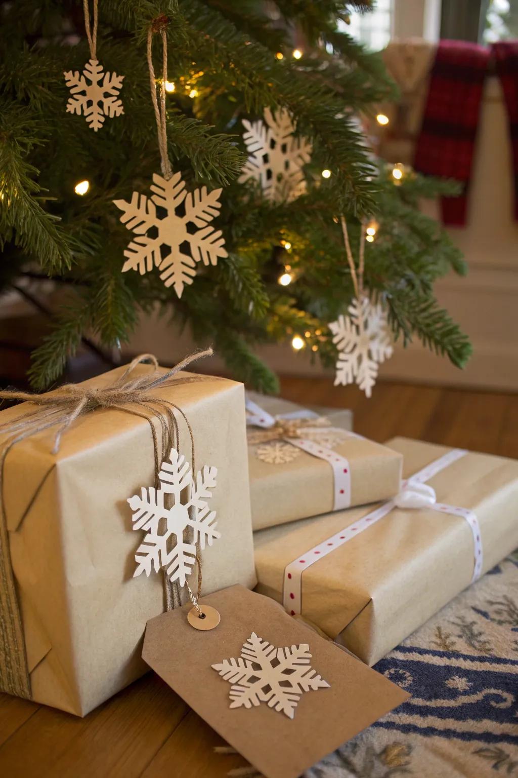 Personalize your presents with snowflake present vouchers.
