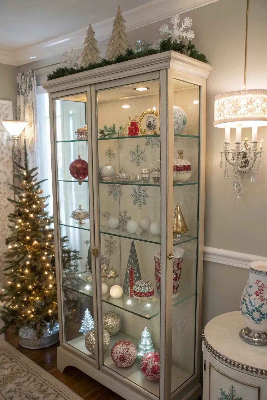 A display of vintage ornaments that adds nostalgia and elegance.