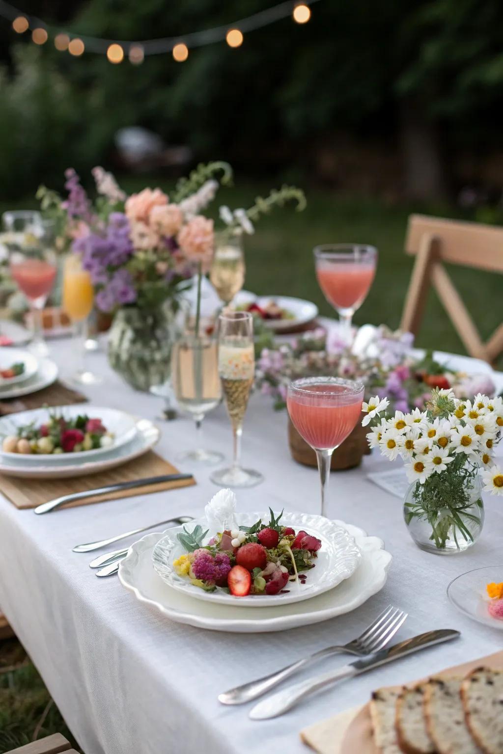 Edible flowers add a beautiful and unexpected touch to dishes.