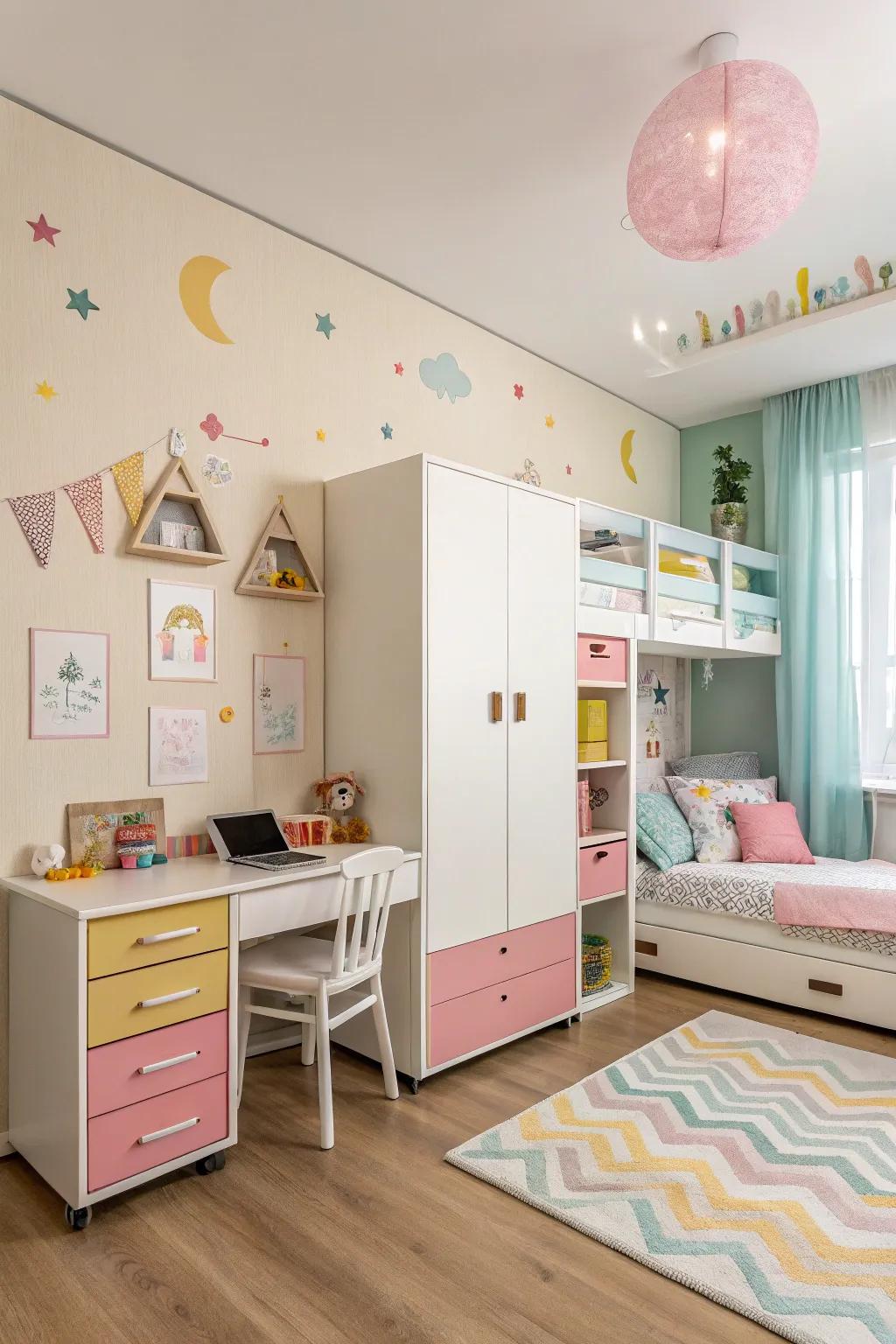 A strategically designed room that adapts to a growing child.