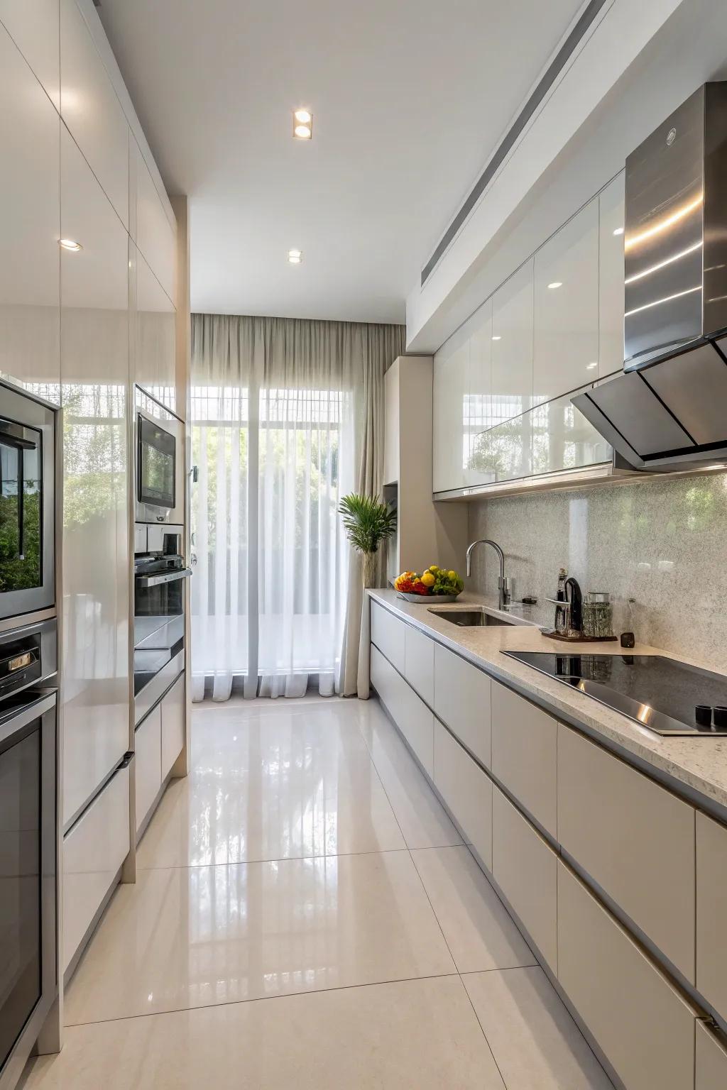 Consolidated appliances cultivate a faultless and contemporary culinary blueprint.