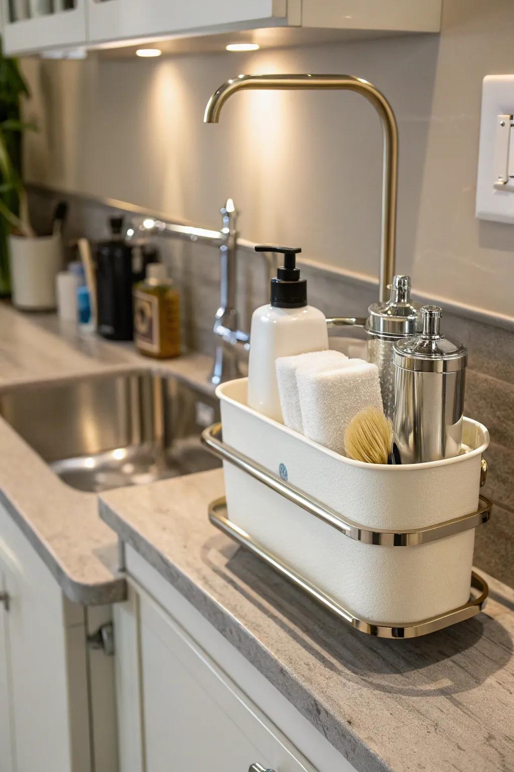 Add a modern touch with a floating station.