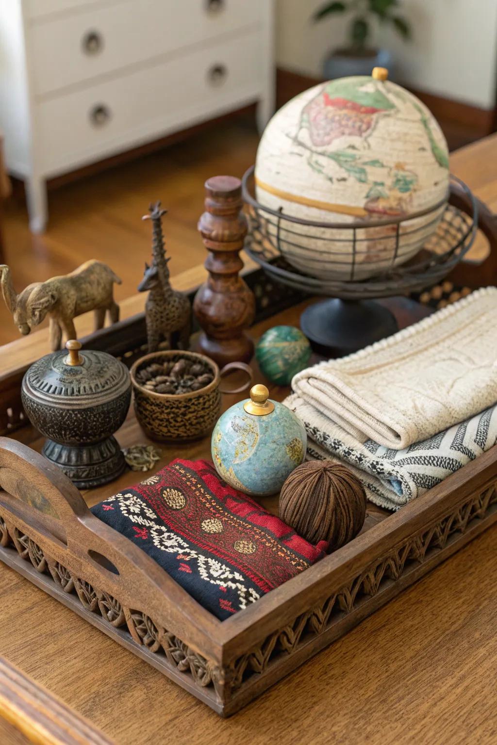 Global art objects bring an essence of cultural variety to your cooking space.