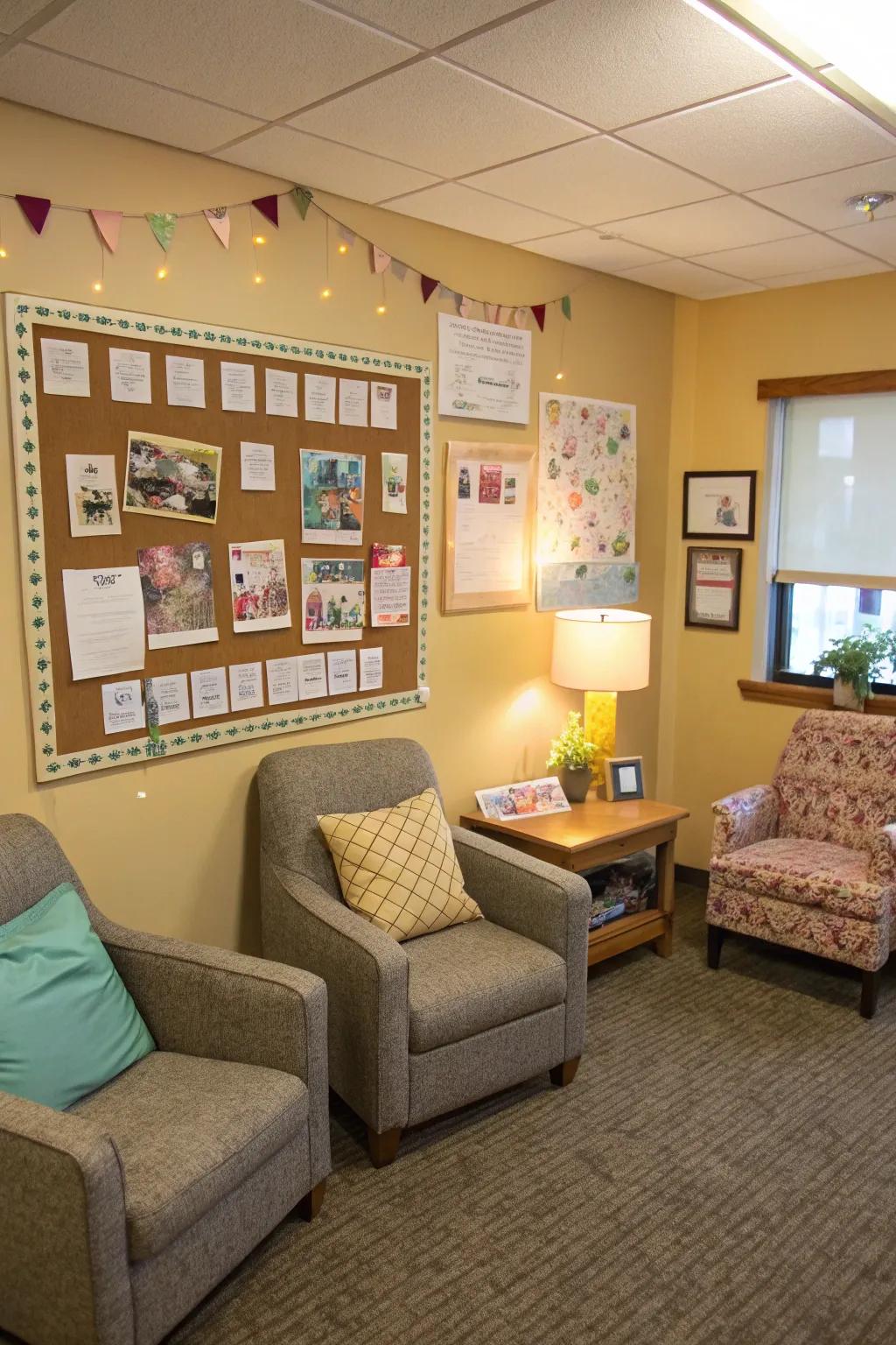 An interactive board fosters community and connection.