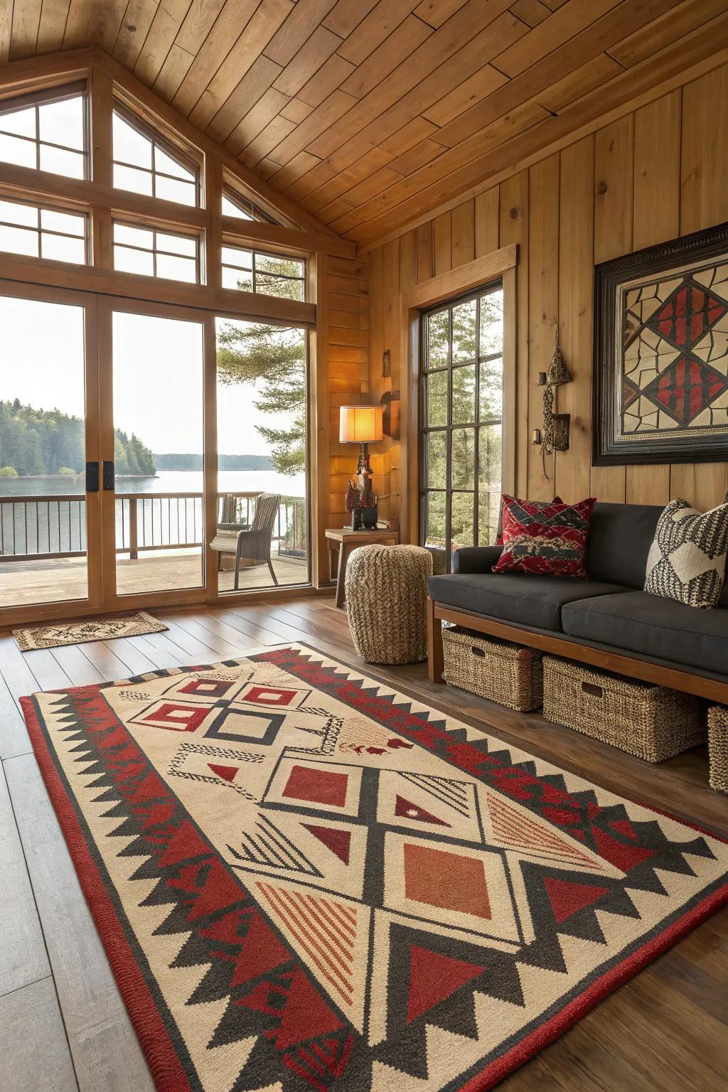 Geometric patterns contribute a contemporary visual twist.