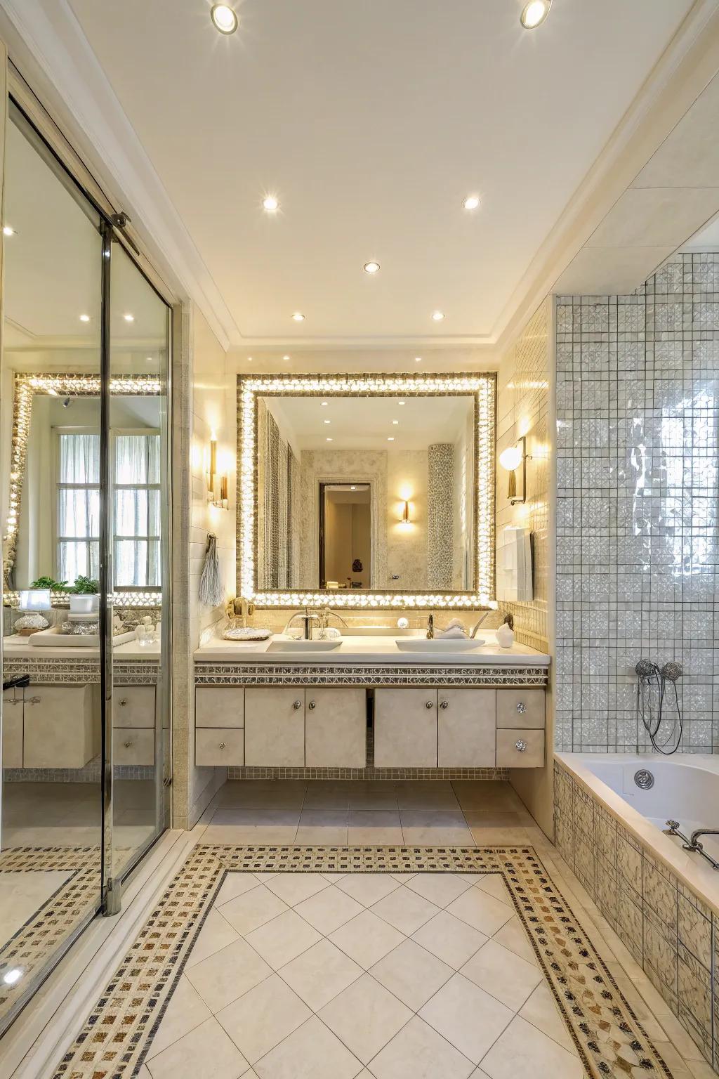 Polished panels generate the illusion of more space and luminosity.