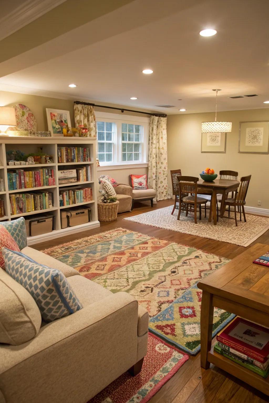 Floor coverings as a tool for designing distinct spaces.
