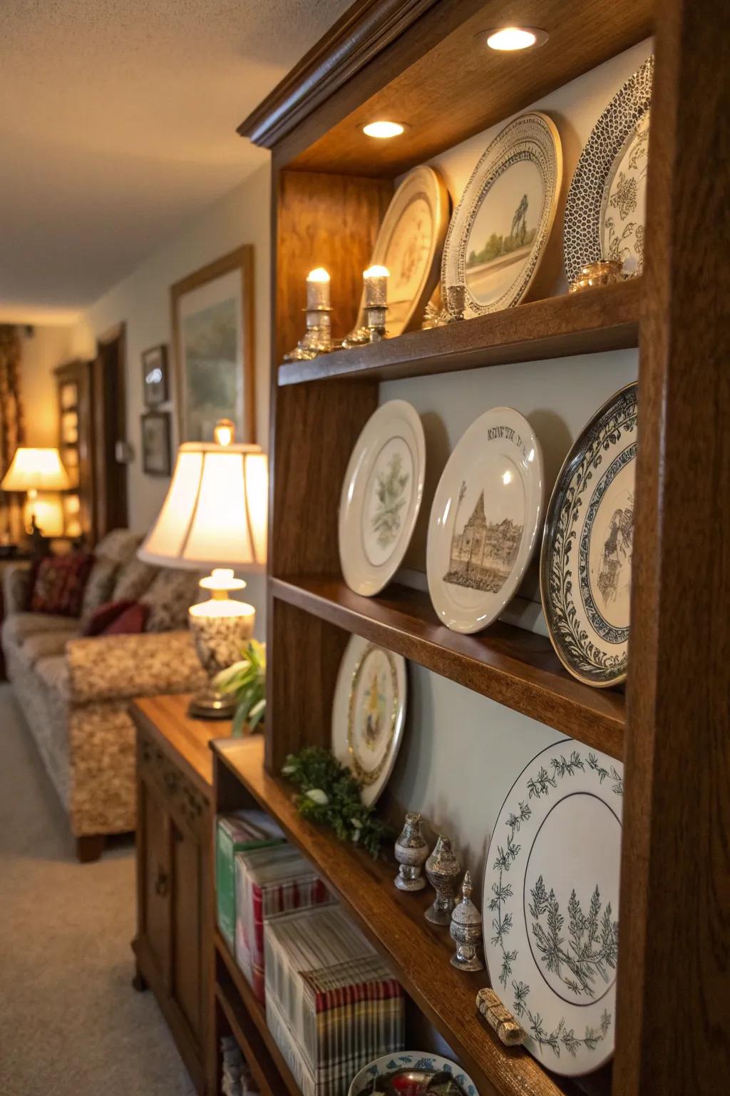 A space that tells a story using plates.