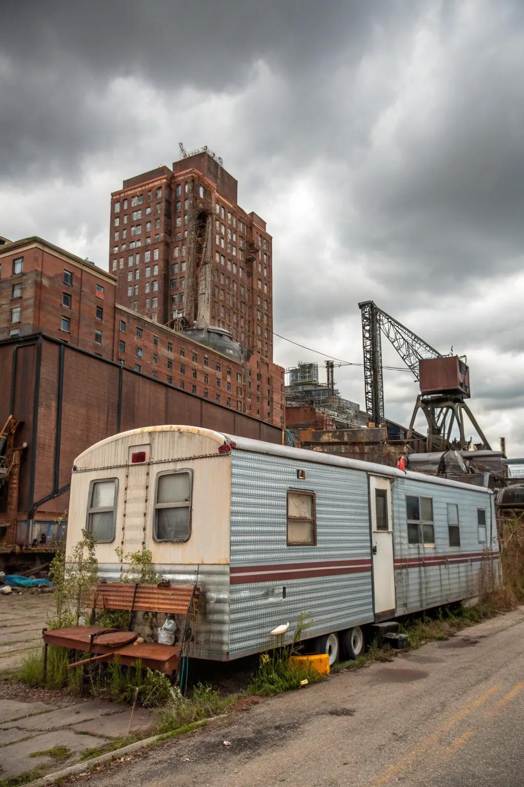 Opt for an industrial sharpness through weathered steel cladding.