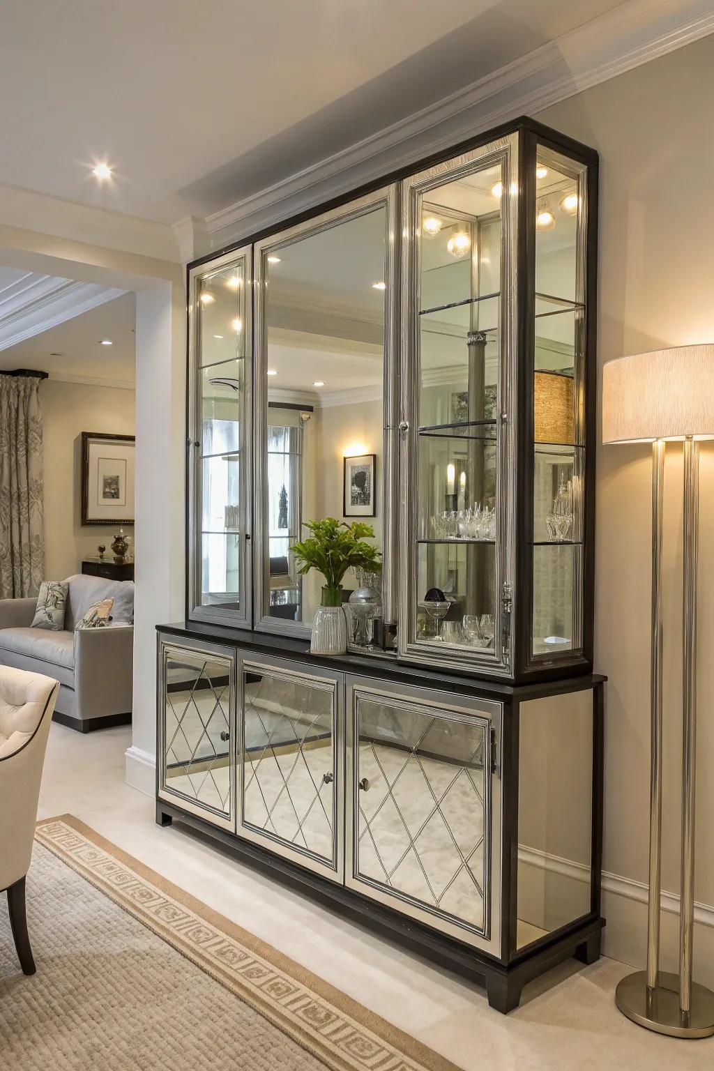 Mirrors bounce luminosity and enhance refinement.