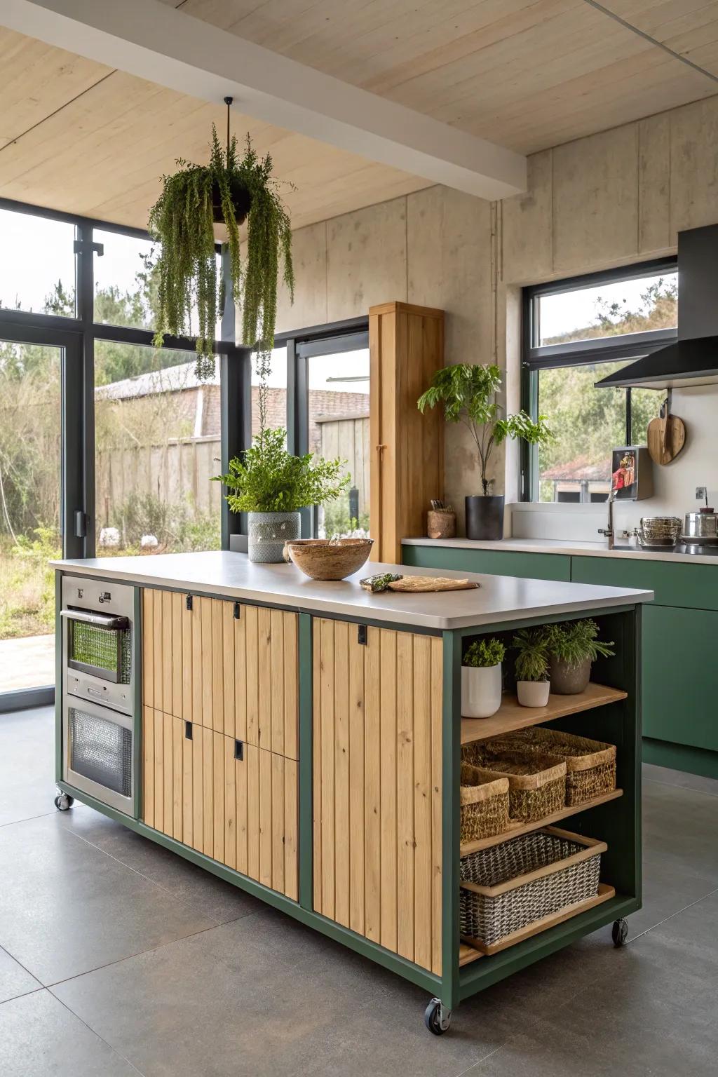 A kitchen island that’s good for the environment