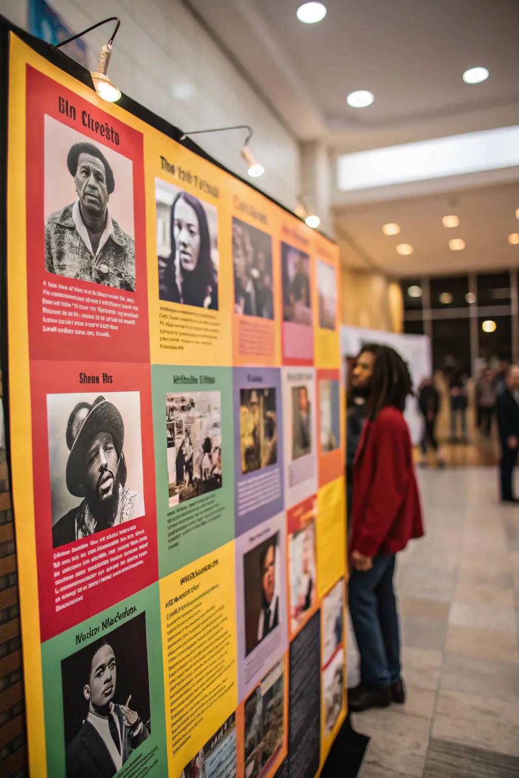 An inspiring bulletin board highlighting influential musical muses.